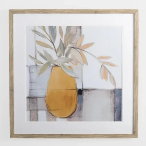 Framed Art-Kirkland's Home Falling Branch Framed Art Print White/Yellow