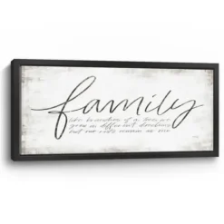 Wall Quotes & Signs-Kirkland's Home Family Branches Framed Canvas Art Print, 42X22 In. White/Black