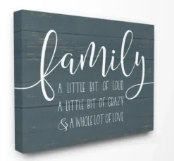 Wall Quotes & Signs-Kirkland's Home Family Loud Crazy Love Canvas Art Print Blue