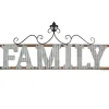 Wall Quotes & Signs-Kirkland's Home Family Scroll Galvanized Metal Wall Plaque Silver/Brown/Black