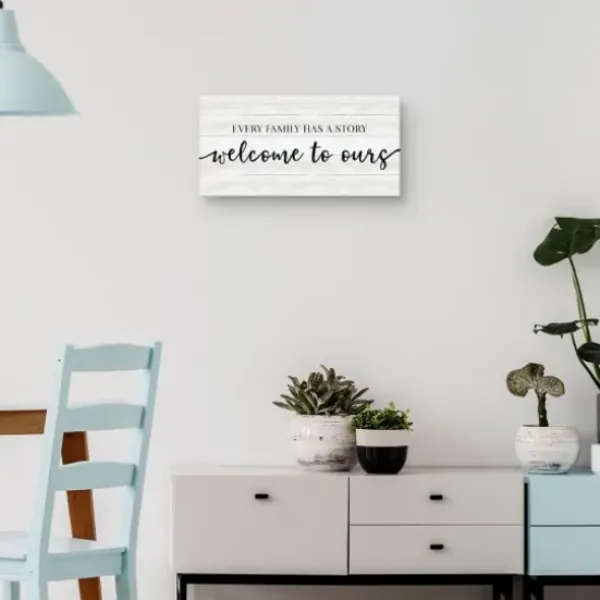 Wall Quotes & Signs-Kirkland's Home Family Story Canvas Art Print, 24X12 In. White/Black