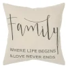 Pillows-Kirkland's Home Family Where Love Never Ends Pillow Tan/Black