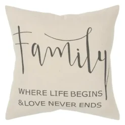Pillows-Kirkland's Home Family Where Love Never Ends Pillow Tan/Black