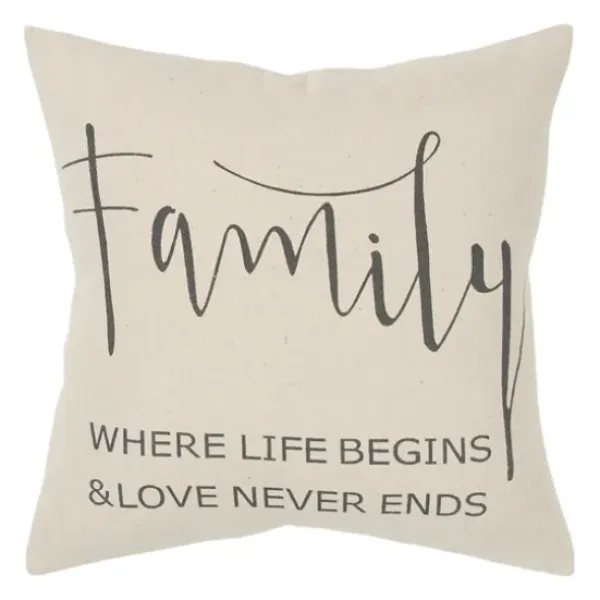 Pillows-Kirkland's Home Family Where Love Never Ends Pillow Tan/Black