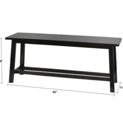 Benches & Ottomans-Kirkland's Home Farmhouse Bench Black