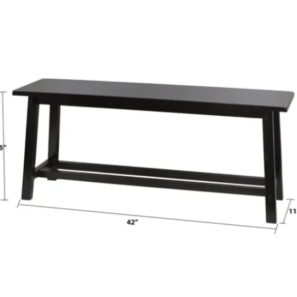 Benches & Ottomans-Kirkland's Home Farmhouse Bench Black