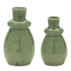 Vases-Kirkland's Home Farmhouse Glass Jug And Wicker Wrap Vase Tan