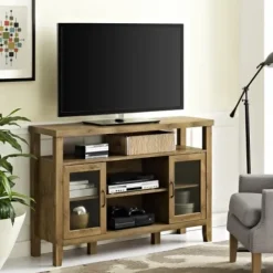Tv Stands & Media Consoles-Kirkland's Home Farmhouse Highboy Natural Tv Stand Brown