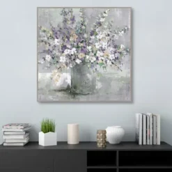 Canvas Art-Kirkland's Home Farmhouse Lavender Framed Canvas Art Print Gray/Purple