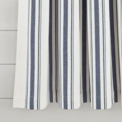 Curtains & Drapes-Kirkland's Home Farmhouse Stripe Curtain Panel Set, 84 In. Black