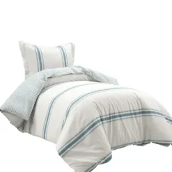 Duvets-Kirkland's Home Farmhouse Stripe 2-Pc. Twin Xl Duvet Set Blue