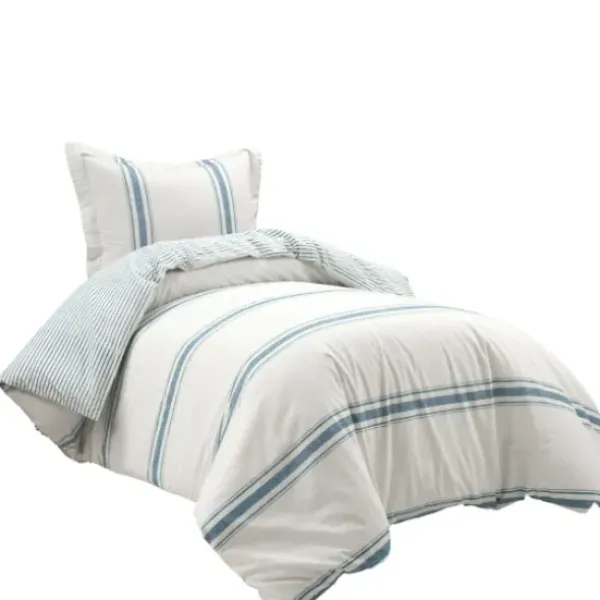 Duvets-Kirkland's Home Farmhouse Stripe 2-Pc. Twin Xl Duvet Set Blue