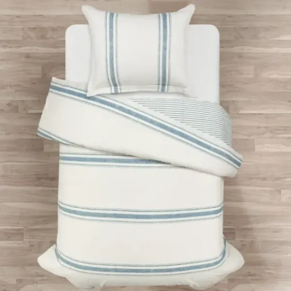 Duvets-Kirkland's Home Farmhouse Stripe 2-Pc. Twin Xl Duvet Set Blue