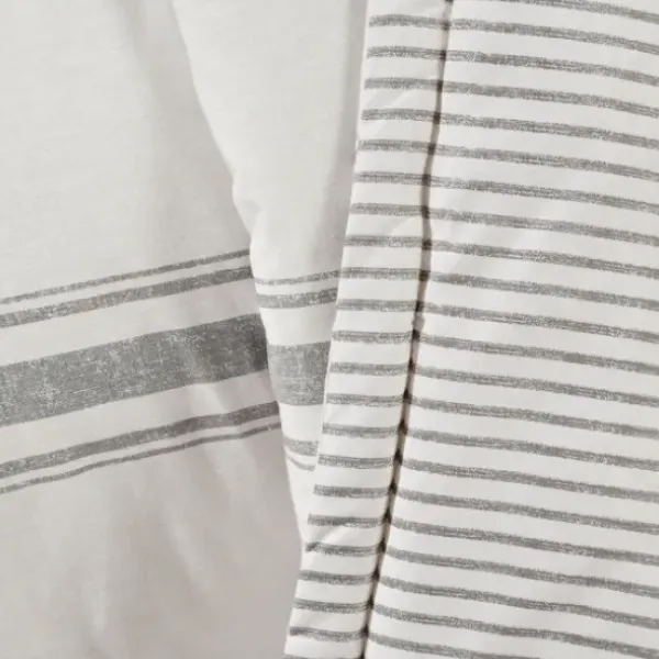Blankets & Throws-Kirkland's Home Farmhouse Stripe Throw Gray