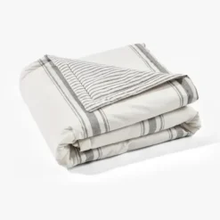 Blankets & Throws-Kirkland's Home Farmhouse Stripe Throw Gray