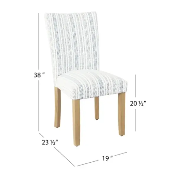 Dining Chairs-Kirkland's Home Farmhouse Stripes Highback Dining Chairs, Set Of 2 Blue/White
