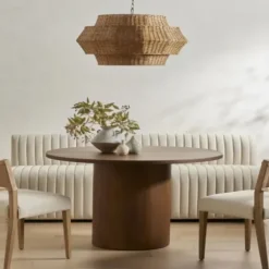 Dining Chairs-Kirkland's Home Farrah Leather Back Dining Chair Tan/Ivory