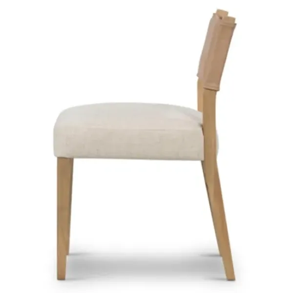 Dining Chairs-Kirkland's Home Farrah Leather Back Dining Chair Tan/Ivory