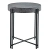 Accent & End Tables-Kirkland's Home Faux Concrete And Metal Base Accent Table