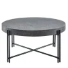 Coffee Tables-Kirkland's Home Faux Concrete And Metal Base Coffee Table Gray