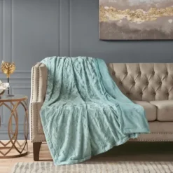 Blankets & Throws-Kirkland's Home Faux Fur Oversized Throw Green