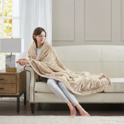 Blankets & Throws-Kirkland's Home Faux Fur Oversized Throw Blanket Animal Print