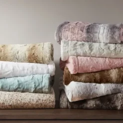Blankets & Throws-Kirkland's Home Faux Fur Oversized Throw Blanket Animal Print