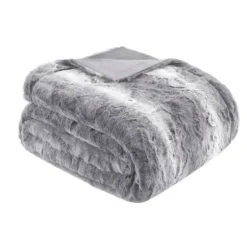 Blankets & Throws-Kirkland's Home Faux Fur Oversized Throw Blanket Gray