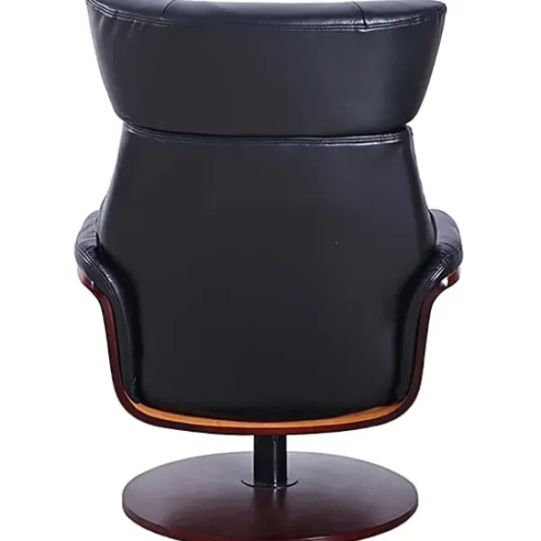 Accent Chairs-Kirkland's Home Faux Leather Accent Chair With Ottoman Black