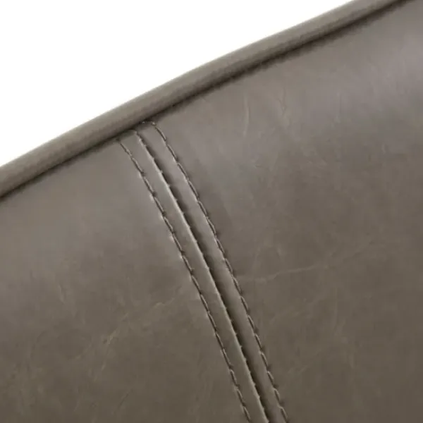 Accent Chairs-Kirkland's Home Faux Leather Accent Chair With Gold Base Gray