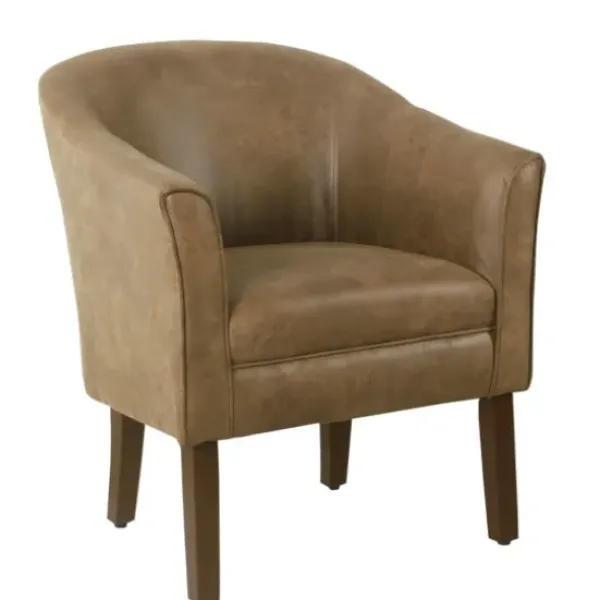 Accent Chairs-Kirkland's Home Faux Leather Accent Chair Brown