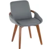 Dining Chairs-Kirkland's Home Faux Leather And Bamboo Frame Dining Chair Gray