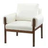Accent Chairs-Kirkland's Home Faux Leather And Wood Accent Chair White
