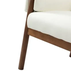 Accent Chairs-Kirkland's Home Faux Leather And Wood Accent Chair White