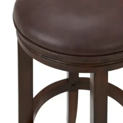 Bar Stools & Counter Height Stools-Kirkland's Home Faux Leather And Wood Counter Stool Brown