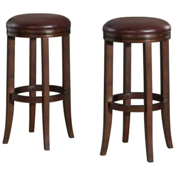 Bar Stools & Counter Height Stools-Kirkland's Home Faux Leather Bar Stools, Set Of 2 Brown