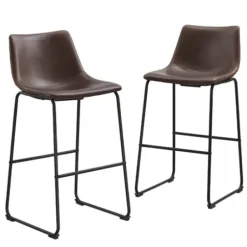 Bar Stools & Counter Height Stools-Kirkland's Home Faux Leather Bar Stools, Set Of 2 Brown