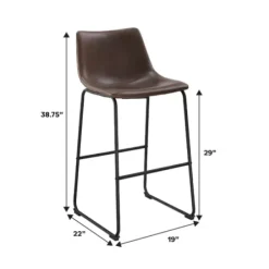 Bar Stools & Counter Height Stools-Kirkland's Home Faux Leather Bar Stools, Set Of 2 Brown