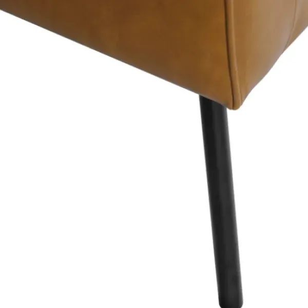 Accent Chairs-Kirkland's Home Faux Leather Black Legs Accent Chair Brown