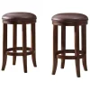Bar Stools & Counter Height Stools-Kirkland's Home Faux Leather Counter Stools, Set Of 2 Brown