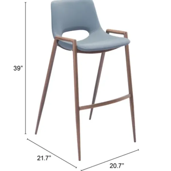 Bar Stools & Counter Height Stools-Kirkland's Home Faux Leather Cutout Bar Stools, Set Of 2 Blue