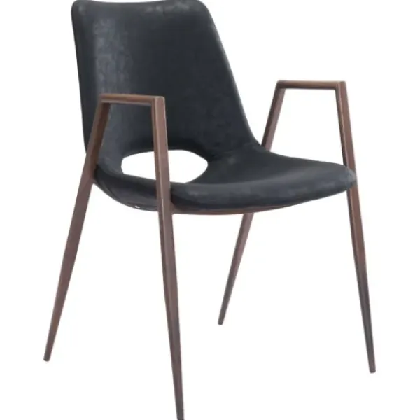 Dining Chairs-Kirkland's Home Faux Leather Cutout Dining Chairs, Set Of 2 Black