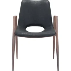 Dining Chairs-Kirkland's Home Faux Leather Cutout Dining Chairs, Set Of 2 Black