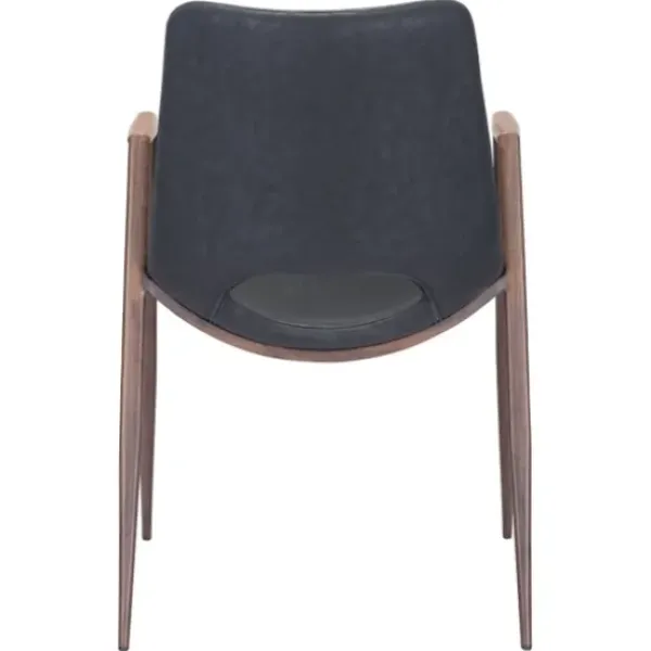 Dining Chairs-Kirkland's Home Faux Leather Cutout Dining Chairs, Set Of 2 Black