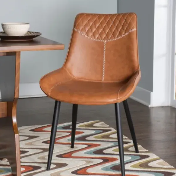 Dining Chairs-Kirkland's Home Faux Leather Dining Chairs, Set Of 2 Brown