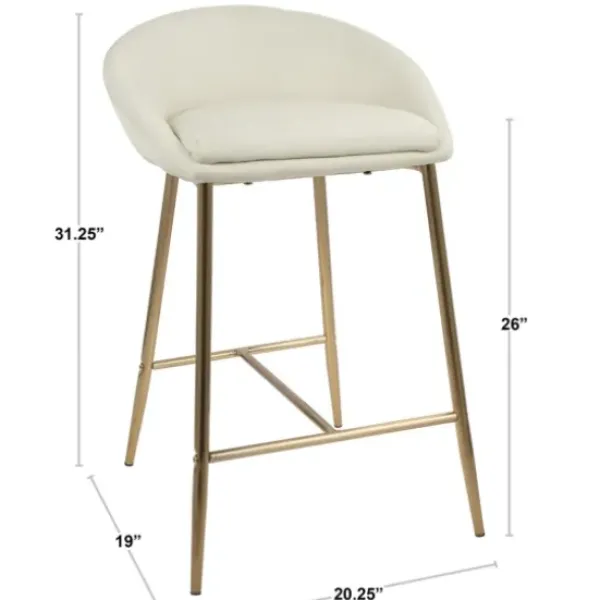 Bar Stools & Counter Height Stools-Kirkland's Home Faux Leather Low Counter Stools, Set Of 2 Brown