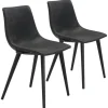 Dining Chairs-Kirkland's Home Faux Leather Scoop Dining Chairs, Set Of 2 Black