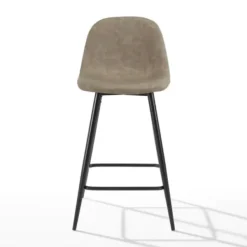 Bar Stools & Counter Height Stools-Kirkland's Home Faux Leather Slope Counter Stools, Set Of 2 Brown