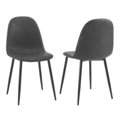 Dining Chairs-Kirkland's Home Faux Leather Slope Dining Chairs, Set Of 2 Black