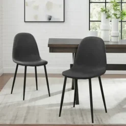 Dining Chairs-Kirkland's Home Faux Leather Slope Dining Chairs, Set Of 2 Black